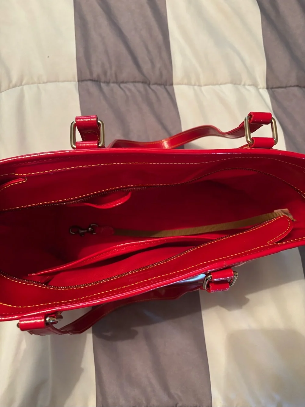 Dooney & Bourke Red Patent Leather Tote - Picture 3 of 3